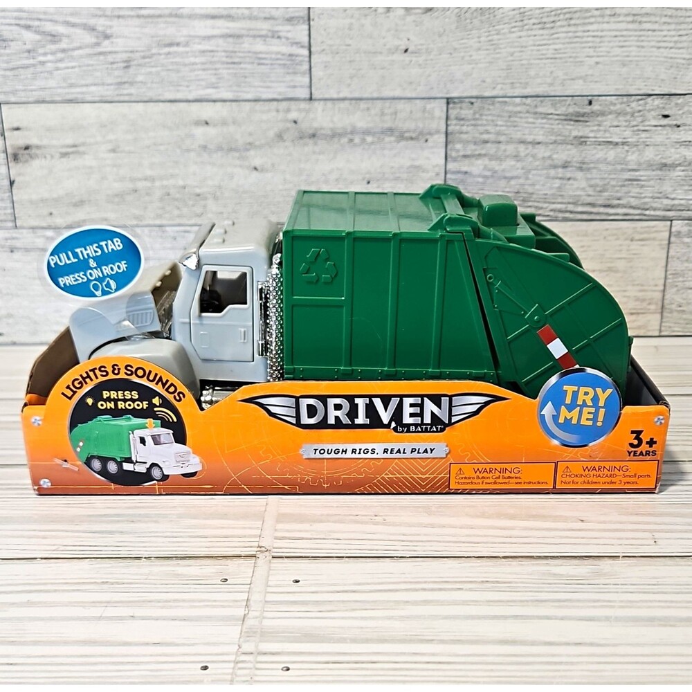 Driven by Battat Micro Series Recycling Truck Toy Vehicle, Lights & Sounds 3+